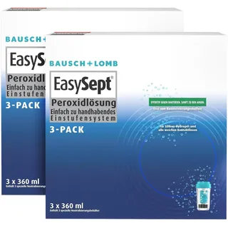 Bausch + Lomb, EasySept Peroxidlösung Einstufensytem, konservierungstofffrei, 6 x 360ml,mit Behälter für weiche Kontaktlinsen