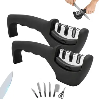 Vitalkompass Messerschärfer, 2026 Neue Messerschärfer Vitalkompass Smart Sharp, Messerschäfer 3 Stufen Messerschleifer Mit Edelstahlfuß, Für Alle Küchenmesser(2)