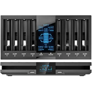 8fach Schnell Ladegerät V8 für 1-8 3,6V bis 3,7V Li-Ion und NiMH 1,2V Akkus