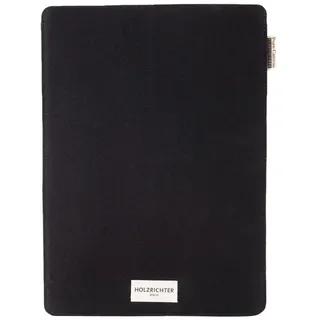 HOLZRICHTER Berlin - Laptop Sleeve 14” (No 4-2), Canvas Schutz-Hülle für MacBook Air & Pro, Ultrabook, Laptop Bag 20,5x26,5cm, 100% Baumwoll Laptop Case, Schwarz