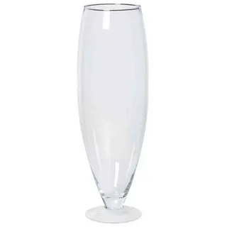INNA-Glas Bodenvase Tina, Kegel - Rund, klar, 67cm, Ø 17cm - Ø 22cm - XXL Vase weiß