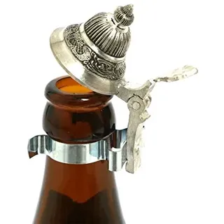 Bavariashop Bierflaschen Zinndeckel - Made in Germany! Insektenschutz für die Bierflasche; Silberfarben