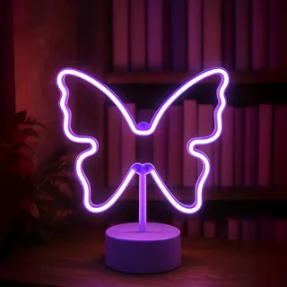 Moses LED-Schmetterling Neon Lila