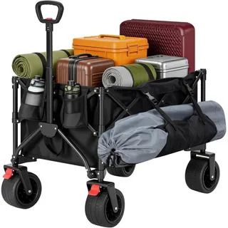 Woltu Bollerwagen faltbar 150L schwarz