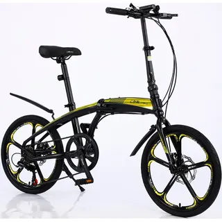 360Home Klappbares Fahrrad 20 Zoll Alu Rahmen shimano stylisch Faltrad folding bike Gelb - Gelb