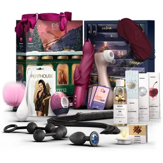 EIS Deluxe erotischer Adventskalender 2026 für Erwachsene Singles und Paare | Sex-Spielzeug Geschenk inkl. Satisfyer & FUN Factory | Set mit 650€ Warenwert | Vibrator & Sex Toys | Erotisches Kartenspiel