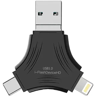 3 in 1 Flash Drive für iPhone Flash Drive Sicherheitsschutz Foto & Video U Disk USB 3.0 Externer Speicher Kompatibel mit für iPhone/mac/Android