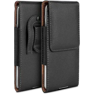 moex Plug Case für Apple iPod Touch 4G Hülle mit Gürtelclip, Handy Gürteltasche PU Leder, Handyhülle zum Einstecken, Lederhülle Gürtel Schutzhülle Einsteckhülle Etui, Schwarz