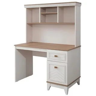 JV moebel Schreibtisch Schrank Computertisch Weiß Büromöbel Holz Tisch Regale | weiß | 62 cm X 145,5 cm X 118 cm