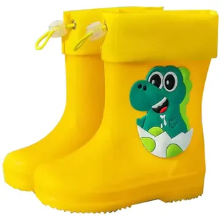 LOIJMK Gummistiefel Kinder Wasserdicht Stiefel Regenschuhe Rutschfest Wasserdicht Kinderstiefel mit Schnürung Hohe Regenstiefel Outdoor Stiefel Gartenschuhe für Jungen und Mädchen Gummistiefel - 23 EU