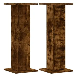 vidaXL Lautsprecherständer 2Stk. Räuchereiche 30x30x80cm Holzwerkstoff