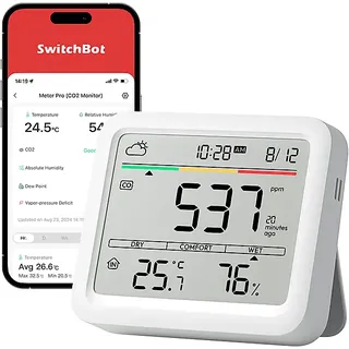 SwitchBot Meter Pro CO2 - Messgerät – Smarte Wetterstation, Weiß