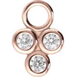 PIERCINGLINE Chirurgenstahl Anhänger für Clicker 3 EINGEFASSTE KRISTALLE