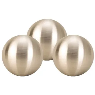 Geschenkestadl 3 Dekokugeln in Silber matt ca. Ø 10 cm Kugel Edelstahl Rosenkugel Weihnachten Garten