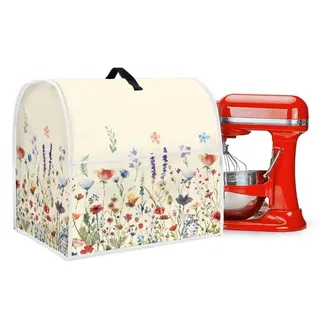 Uorisanigo Kitchen Aid Mixer Covers for Stand Mixer 4.5-5 qt Small Appliance Dust Cover with Pockets Floral Stand Mixer Cover Kitchen Mixer Parts & Accessories Decorative Protector