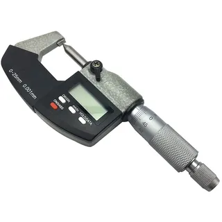 Bügelmessschraube, 0-25 mm elektronische äußere Mikrometer 0,001 mm mit extra groß LCD Bildschirm-Digital-Mikrometer elektronische digitale Messwerkzeuge, Hohe Präzision(Flat pointed)