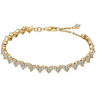 Pandora Damen-Armband Herz Dreifacher Goldfarben 564390C01 20 cm