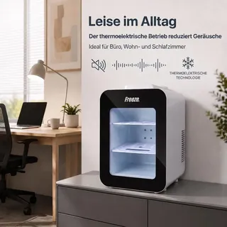 freeze. twentyBW Mini-Kühlschrank 20 l 12V/220-240V hoch Weiß/Schwarz