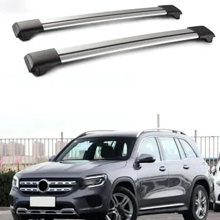 OscitY 2pcs Auto Luftfahrtaluminium Dachträger, Für Mercedes-Benz GLB/EQB X247 2020 2022 Dachreling Rack Gepäck Querträger Relingträger Gepäckablage Car Zubehör,A/Silver