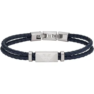 Emporio Armani Modisches Lederarmband blau EGS2995040 Größe 99