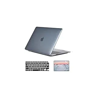 SsHhUu Hülle für MacBook Air 13 Zoll (Models: A1369 & A1466, Older Version 2010-2017 Release), Plastik Crystal Schutzhülle mit Tastaturschutz & Displayschutz für MacBook Air 13 Zoll, Schwarz
