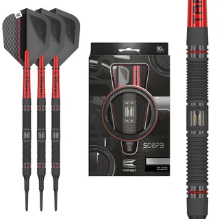 Target Darts Scope Dartpfeile mit Kunststoffspitze, 90% Wolfram | Rote & Schwarze Dart Pfeile mit Pixel-Spitzen, Dartpfeile für Elektronische Dartscheibe| Barrel 10/11 – 18G/19G/20G/21G