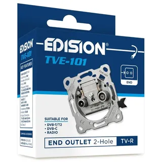 Edision Universal Antennendose TVE-101 Enddose TV-R Unterputz DVB-T/T2 DVB-C