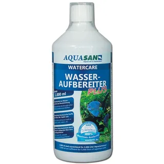 AQUASAN Aquarium WaterCare Wasseraufbereiter Plus (Ideal bei Neueinrichtung und Wasserwechsel im Aquarium - Macht aus Leitungswasser fischgerechtes Aquariumwasser), Inhalt:1 Liter