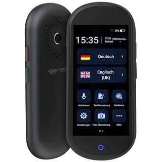 simvalley MOBILE Sprachcomputer: Mobiler Echtzeit-Sprachübersetzer, 106 Sprachen, Touchscreen, 4G, WLAN (Offline Übersetzer, Echtzeit-Sprach-Übersetzer, Taschen)