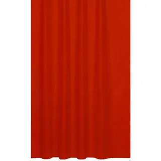 Ekershop Duschvorhang Textil Uni Farben Weiß Schwarz Rot Grau Breite 240 cm für Duschstange (inkl. Ringe), Höhe 200 cm, wasserabweisend, waschbar, bügelbar rot