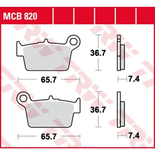 TRW Bremsbelag "MCB 820" Satz Typ Organisch