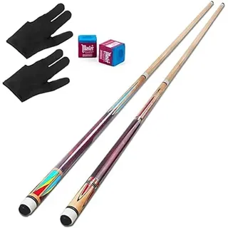 Pool Queue,AKLOT Pool Queues Satz von 2 Pool 58" Queue Sticks Pool Cue Erwachsene Kanadischer Ahornholz Pool Cues für Professionelle Billardspieler