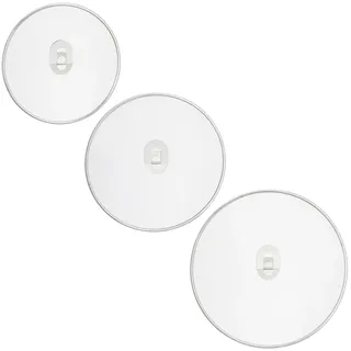 Relaxdays Spritzschutz für Pfannen, 3er Set, Edelstahl, Durchmesser 25 & 29 & 33 cm, Fettspritzschutz mit Griff, Silber