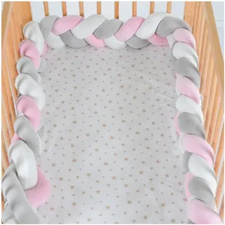 Cangaroo Bettnestchen Braidy geflochten, Bettumrandung 220 x 13 x 3,5 cm rosa