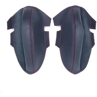 Für BMW G87 M2 G80 G81 M3 G82 G83 M4 F90 M5 F92 M8 – Carbon Schalensitz-Seitenschutz, Echtlederbezug mit Klettverschluss, Anti-Verschleiß-Innen-Upgrade (Schwarz (rote Nähte))