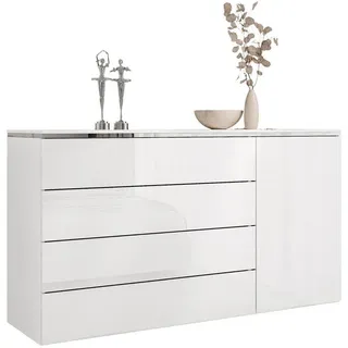 lookway Aurora Silver 140 x 76 x 40 cm hochglanz / weiß