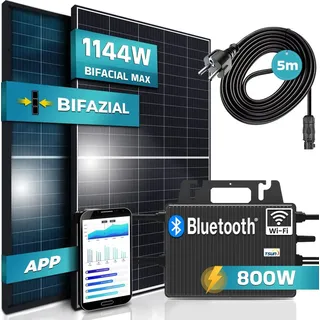 Bifacial 800W inkl. TSUN 800W Wechselrichter + 2 x 440W Solarmodule