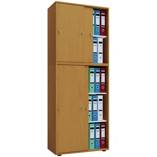 VCM my office Schiebetürenschrank XXL Lona, 914376 buche 3 Fachböden 70,0 x 37,0 x 183,0 cm