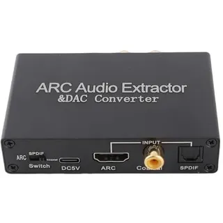 HDMI ARC Audio Extractor, 192 kHz DAC Converter ARC Audio Extractor, Unterstützt HD Optical SPDIF 3,5 Mm Ausgang, Digital Analog Sound Converter für Heimkino-TV