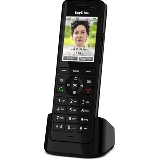 AVM FRITZ!Fon X6 Schwarz Schnurloses DECT-Telefon mit Anrufer-ID und Anrufbeantworter - Schwarz