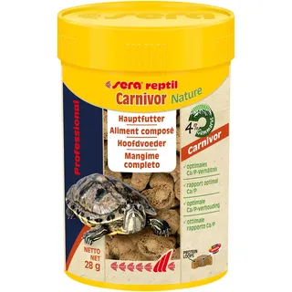 sera reptil Professional Carnivor Nature 100 ml Schildkrötenfutter | Wasserschildkröten Futter für Reptilien | Reich an Proteinen & Omega-Fettsäuren | Unterstützt Knochen- & Panzerwachstum