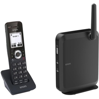 Snom M110 Schnurlos IP-DECT Telefon SIP Set – Fritzbox Kompatibles DECT Telefon, Bis Zu 10 Handsets, Dect Telefon Fritzbox Kompatibel, Telefon Schnurlos Mit Anrufbeantworter, Fritz Fon C6