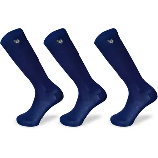 TEAM MAGNUS Tundra wolf Kniestrümpfe 80% Wolle 3 Paar - bequeme, feinstrick Wollsocken für Kinder (Navy, Größe 29-32) - 29-32