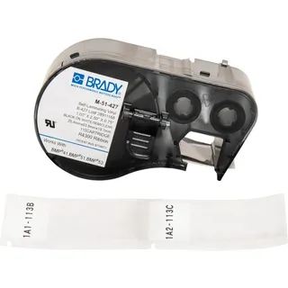 Brady Brady, M-51-427, selbstlaminierendes Vinyl, Weiß/Transparent, 25,4 x 19,05(63,5) mm, permanent, für Kabel