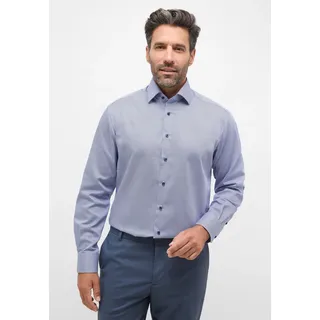 Langarmhemd ETERNA "MODERN FIT", Herren, Gr. 38, Normalgrößen, blau, Twill, 100% Baumwolle, tailliert, Manschette, Hemden Langarmhemd, NON IRON (bügelfrei)
