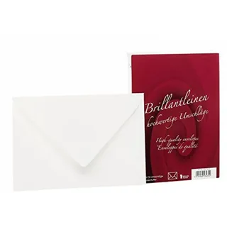 Rössler edel Briefumschläge ohne Fenster | Brillantleinen Kuvert | 25 Stück Briefumschläge C6 | Briefpapier edel | Briefumschläge Hochzeit | Farbe: Weiß