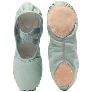 EKSED Kleinkind-Ballettschuhe for Mädchen, weiche Ballettpantoffeln, Ballettschuhe ohne Krawatte, Tanzschuhe for Kinder und Erwachsene (Farbe : Grün, Größe : 34)