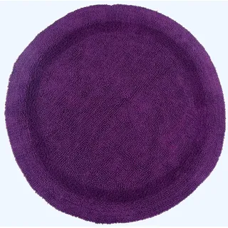 Homescapes Runde Badematte lila, Premium Badvorleger 80 cm, Badteppich Baumwolle mit Wende-Design