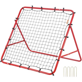 Vevor Fußball Rebound Netz Tragbares Prellwand Fußball 48 x 48 mm, Rebounder Fußball Eisenrohr & PE-Netz Kinder & Jugendliche Verstellbar Fußballtor Rebounder Kicker für Fußball Training