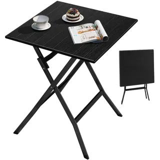 eSituro Klapptisch, Gartentisch Balkontisch wetterfest, Outdoor Beistelltisch klappbar, kleiner Tisch für Balkon Terrasse Garten, 62x62 cm, 50 kg belastbar, Schwarz